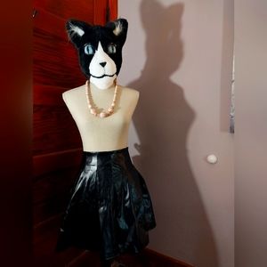 Pleather Flared Mini Skirt